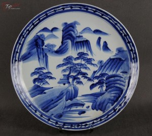 Japonia porcelana Imari duży kolekcjonerski talerz 