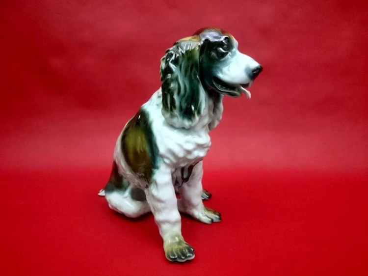 Porcelana JRJS CLUJ olbrzymia figura Cocker Spaniel