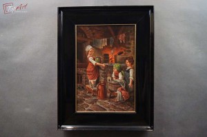 Stary obraz olejny Dzieci 1 Polecam !!!