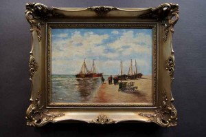 Stary obraz POLECAMY KUTRY PRZY BRZEGU WILLY PRINZ 1904r