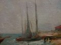 Rudolf Priebe - Malownicze nabrzeże z kutrami Polecam !!!