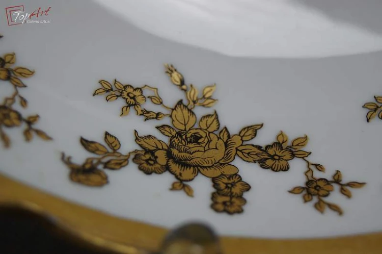 Bajeczna złocona porcelanowa patera Limoges