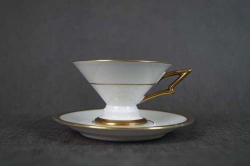 Beyer &amp; Bock białe Art deco - espresso