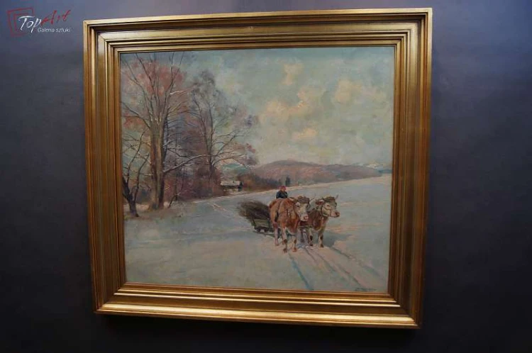 Paul John Walch Zwózka drewna zimą 1935 Polecam!!! 