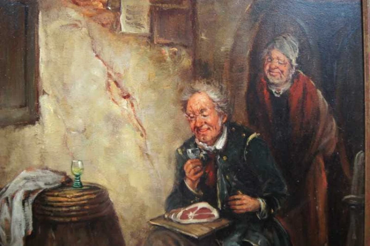 POLECAM !!! WIECZORNE PODJADANIE humorystyczny obraz FRANKE