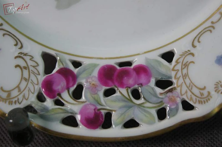 Schumann porcelana talerz deserowy z owocami 1
