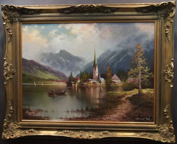 Gustav Weiss widok na jezioro Tegern Wyjątkowy obraz
