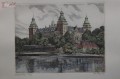 Helma Fischer- Oels duża akwaforta Zamek Johannisburg