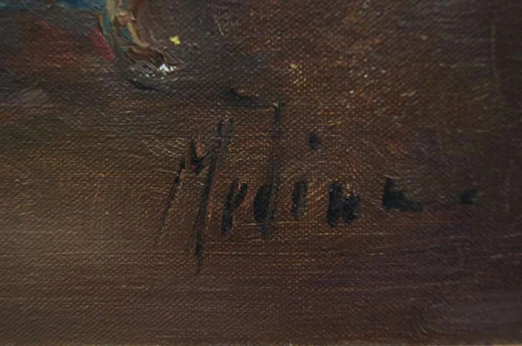 Medina Louisa pałacowe kwiaty stary obraz