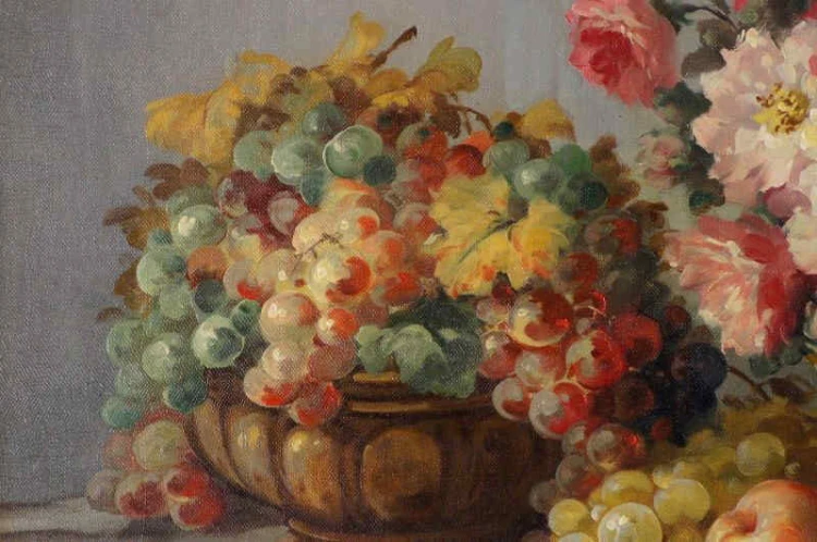 Obraz Olejny Georg CLAUS Martwa Natura z Kwiatami RARYTAS