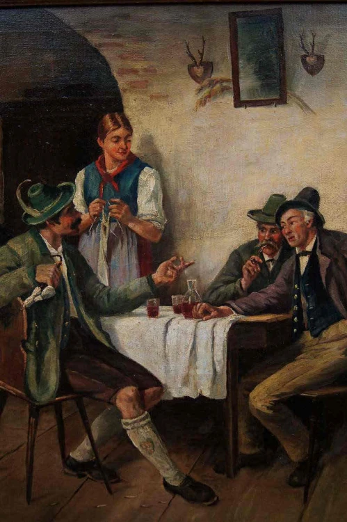 Stary obraz biesiada w oberży - Willy Lichtschlag
