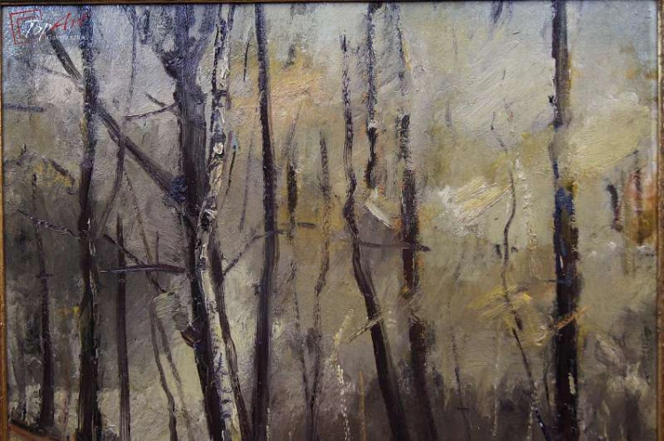 Stary obraz Josef Steib Jesienny Las 1929r