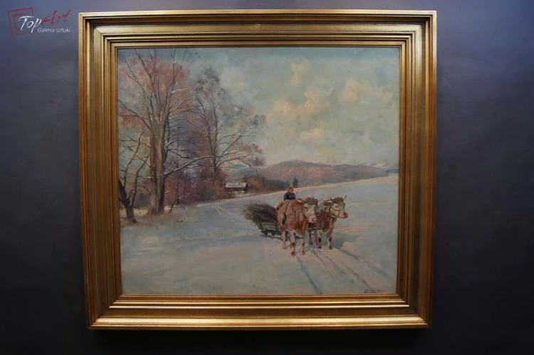 Paul John Walch Zwózka drewna zimą 1935 Polecam!!! 
