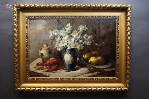 Georg Claus Martwa Natura z Narcyzami Cudo!!!