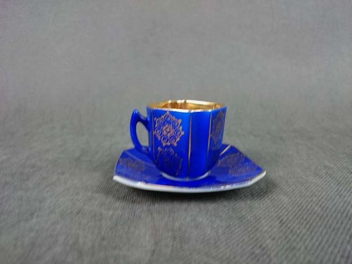 Edytuj produkt: Mokka - espresso niebieska i złocona