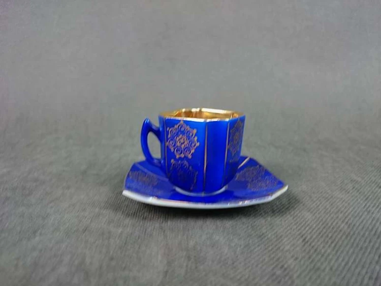 Edytuj produkt: Mokka - espresso niebieska i złocona