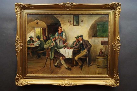 Stary obraz biesiada w oberży - Willy Lichtschlag