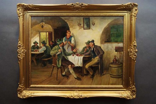 Stary obraz biesiada w oberży - Willy Lichtschlag