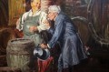 PRÓBA WINA niezwykły obraz olejny POLECAM!!!
