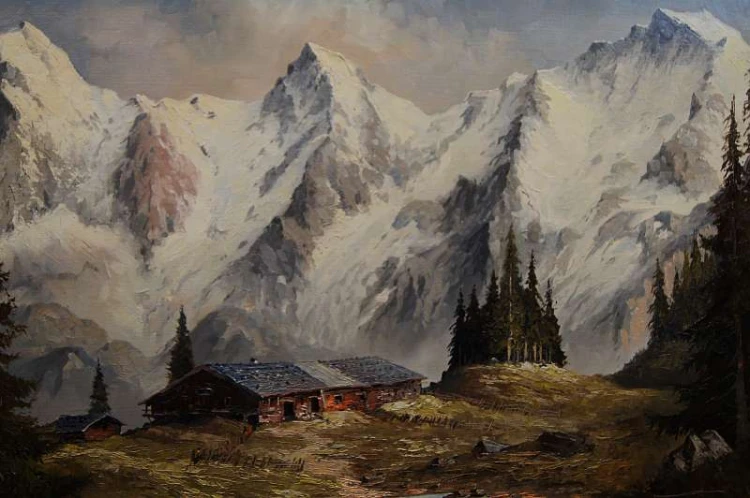 Georg Wegener Triada szczytów Eiger Monch Jungfrau