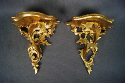 Dwie półki rokoko pod figurę komplet !