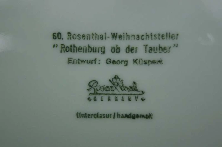 Świąteczny talerz Rosenthal Rothenburg 1969