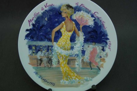 Limoges dekoracyjny talerz z modą Fr. Ganeau 1935 r