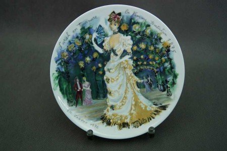 Limoges cudowny talerz z modą Fr. Ganeau 1875 r.