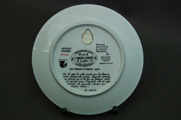 Limoges niepowtarzalny talerz moda Fr. Ganeau 1965 r