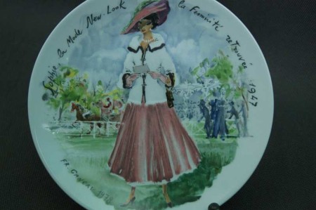 Limoges uroczy talerz z modą Fr. Ganeau 1947 r.