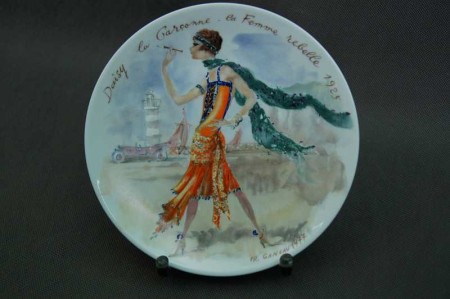Limoges lata 20 talerz z modą Fr. Ganeau 1925 r.