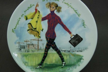 Limoges moda z lat 60 talerz Fr. Ganeau 1960 r.