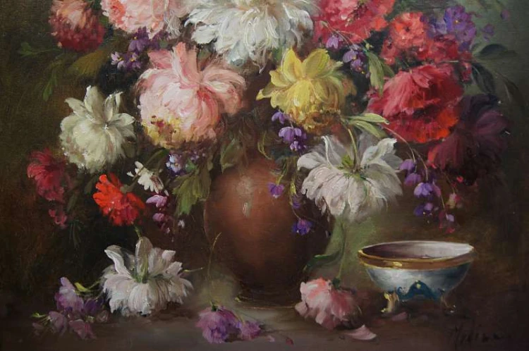 Medina Louisa pałacowe kwiaty stary obraz
