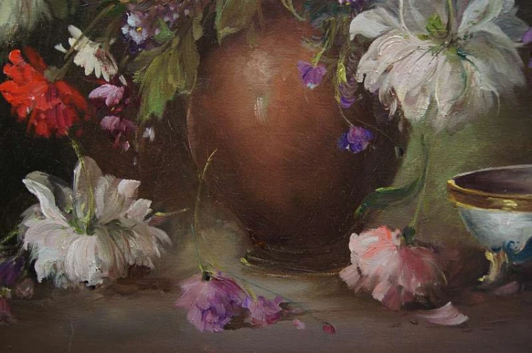 Medina Louisa pałacowe kwiaty stary obraz