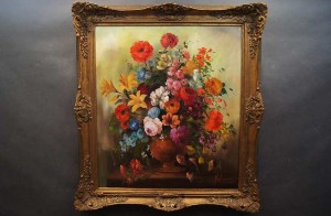 Medina Louisa kwiaty w pałacowym stylu stary obraz