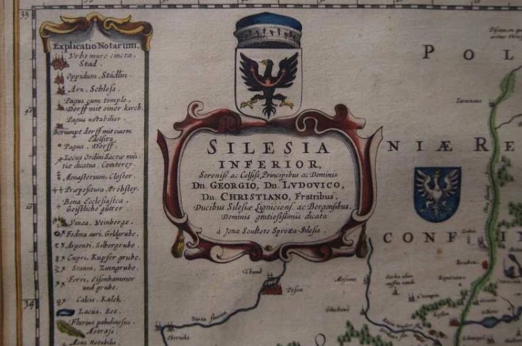 Silesia - Dolny Śląsk Mapa Johannes Janssonius 1640 rok