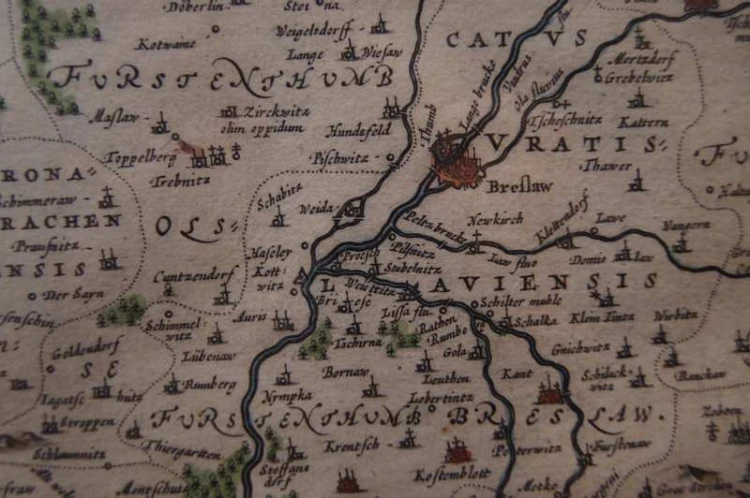 Silesia - Dolny Śląsk Mapa Johannes Janssonius 1640 rok