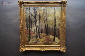 Stary obraz Josef Steib Jesienny Las 1929r 