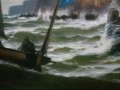 Obraz olejny Franz Herpel oryg 1850r - Marynistyka RARYTAS !!!