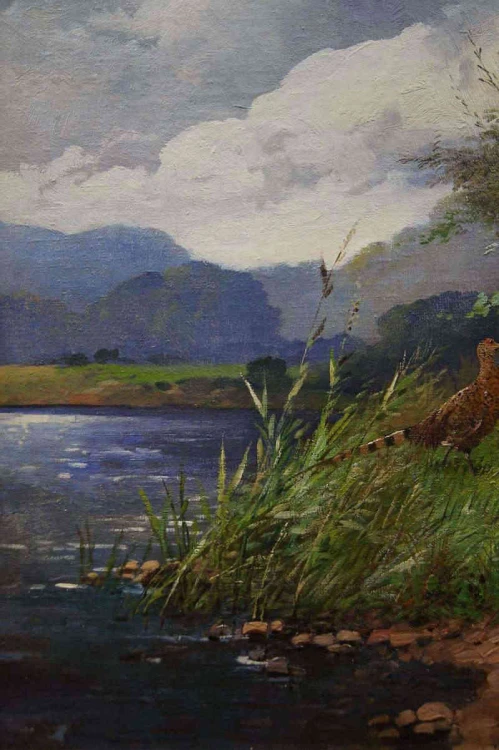 Pejzaż z bażantami animalistyczny obraz - Eugen Frank - Colon
