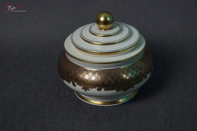 Art Deco złocona bombonierka Paul Müller