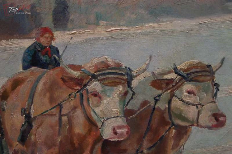 Paul John Walch Zwózka drewna zimą 1935 Polecam!!! 