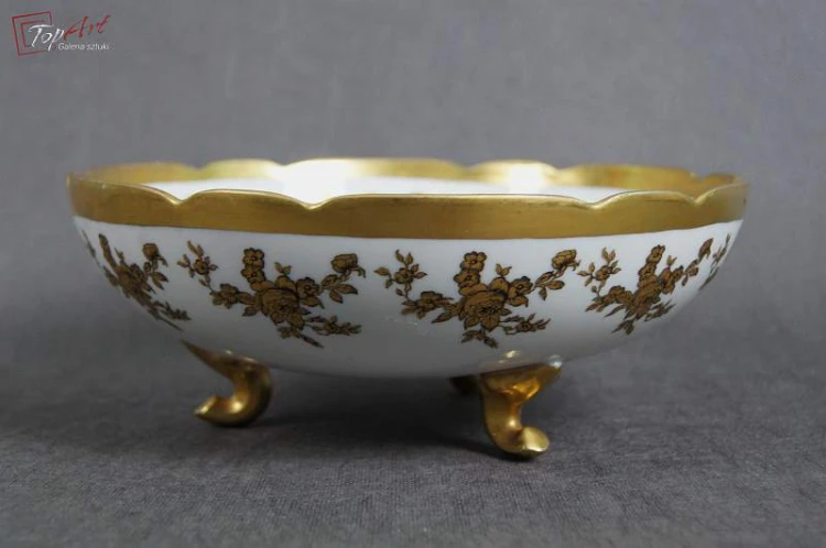 Bajeczna złocona porcelanowa patera Limoges