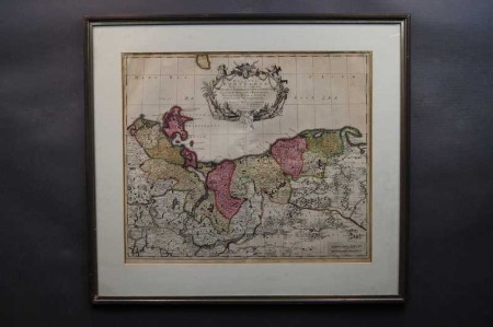 Mapa XVIII wiek Pomeraniae Pomorze P. Schenk oryginał