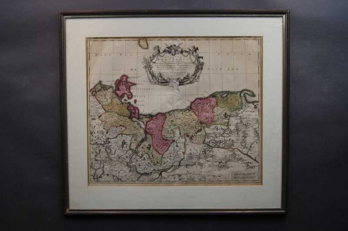 Mapa XVIII wiek Pomeraniae Pomorze P. Schenk oryginał