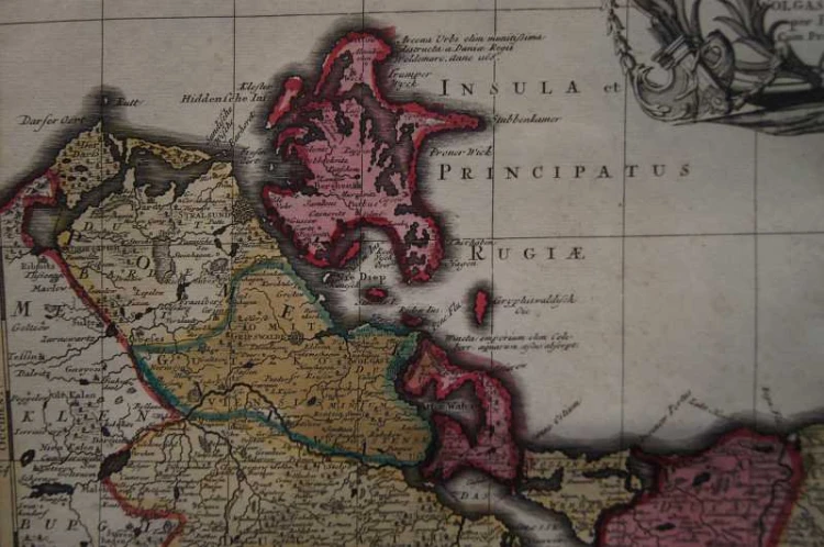 Mapa XVIII wiek Pomeraniae Pomorze P. Schenk oryginał