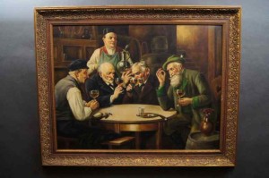 Stary obraz POLECAM!!! GERD KRUSMANN BIESIADA PRZY WINIE