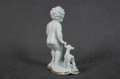 Porcelana Gerold biała figurka chłopczyka z kozą
