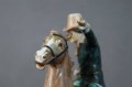 Jeździec na koniu stara porcelanowa figura