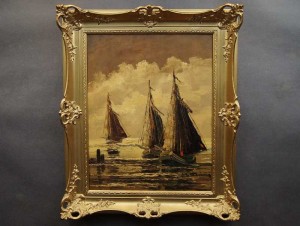 Jean Coune łodzie rybackie w ciepłych brązach